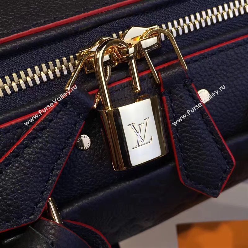 Louis Vuitton LV Speedy 20 Real Leather Handbag Monogram Bag Navy M42394 6977