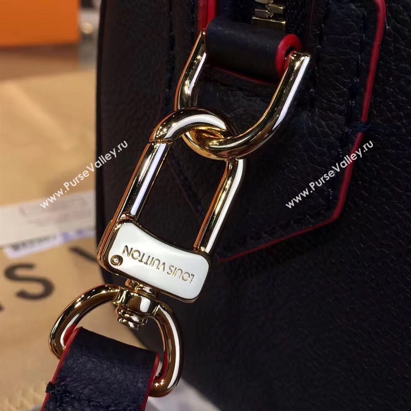 Louis Vuitton LV Speedy 20 Real Leather Handbag Monogram Bag Navy M42394 6977