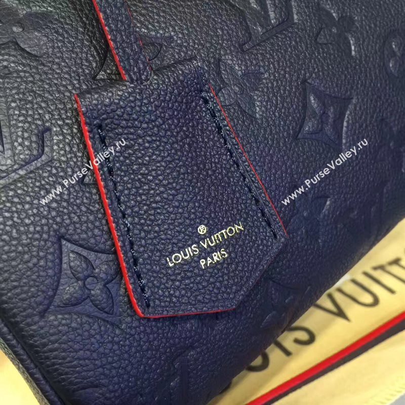 Louis Vuitton LV Speedy 20 Real Leather Handbag Monogram Bag Navy M42394 6977