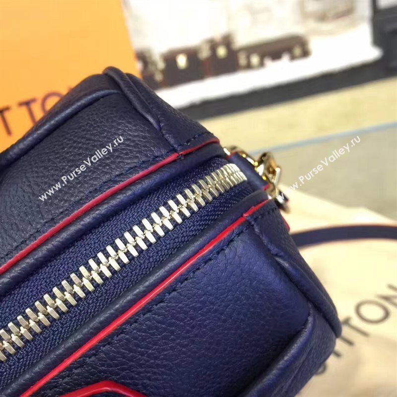 Louis Vuitton LV Speedy 20 Real Leather Handbag Monogram Bag Navy M42394 6977