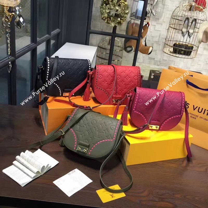 Louis Vuitton LV Junot Real Leather Handbag Shoulder Bag Maroon M43143 6983