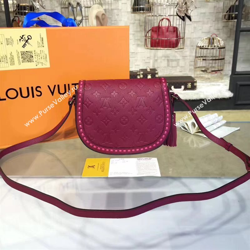 Louis Vuitton LV Junot Real Leather Handbag Shoulder Bag Maroon M43143 6983