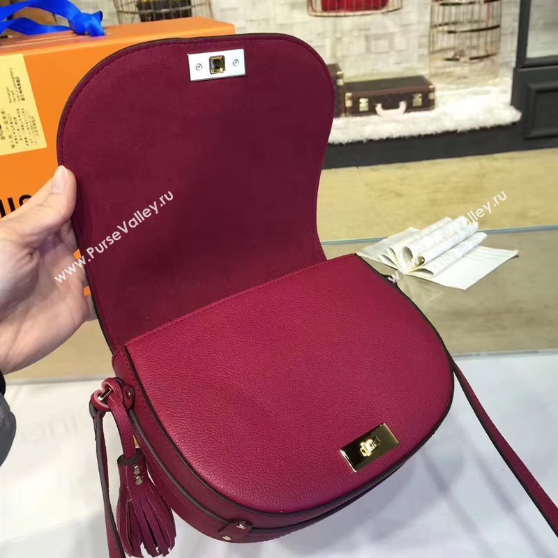 Louis Vuitton LV Junot Real Leather Handbag Shoulder Bag Maroon M43143 6983