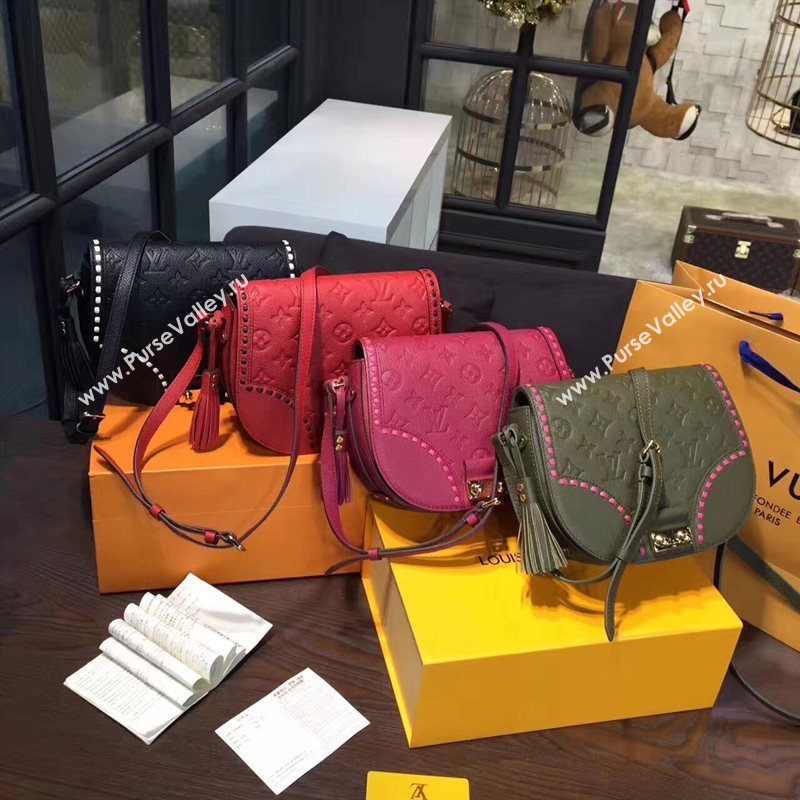 Louis Vuitton LV Junot Real Leather Handbag Shoulder Bag Black M43143 6984