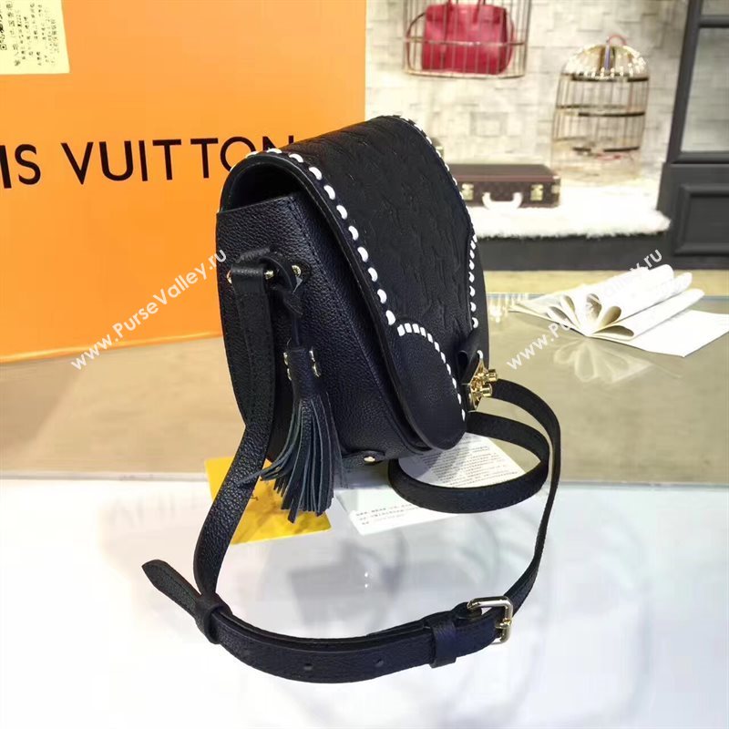 Louis Vuitton LV Junot Real Leather Handbag Shoulder Bag Black M43143 6984