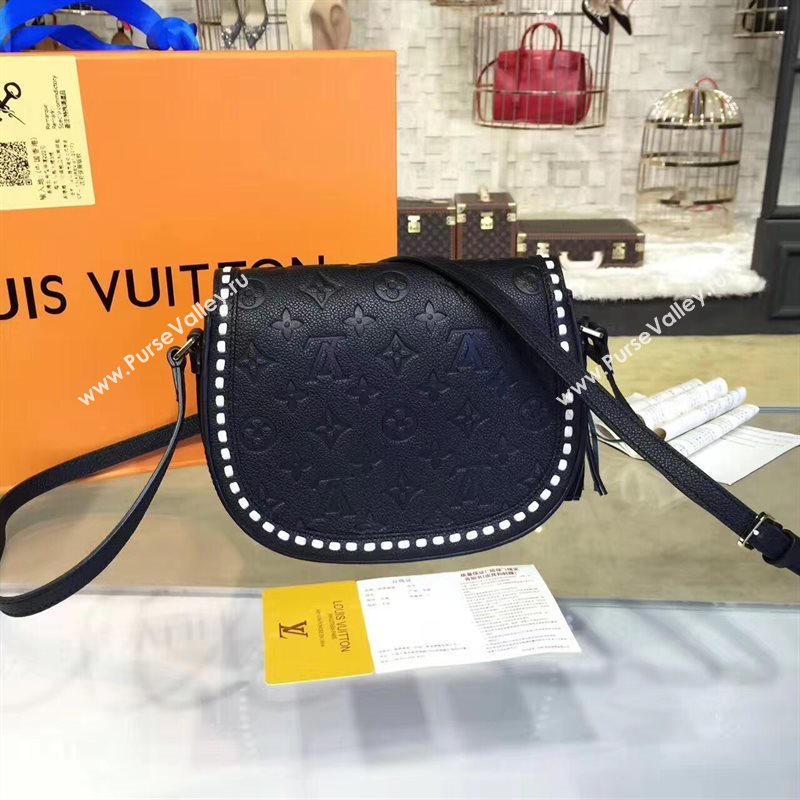 Louis Vuitton LV Junot Real Leather Handbag Shoulder Bag Black M43143 6984