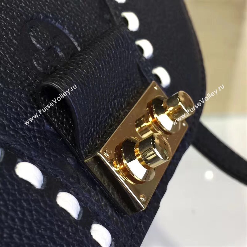 Louis Vuitton LV Junot Real Leather Handbag Shoulder Bag Black M43143 6984