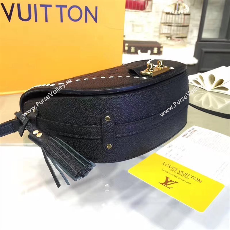 Louis Vuitton LV Junot Real Leather Handbag Shoulder Bag Black M43143 6984