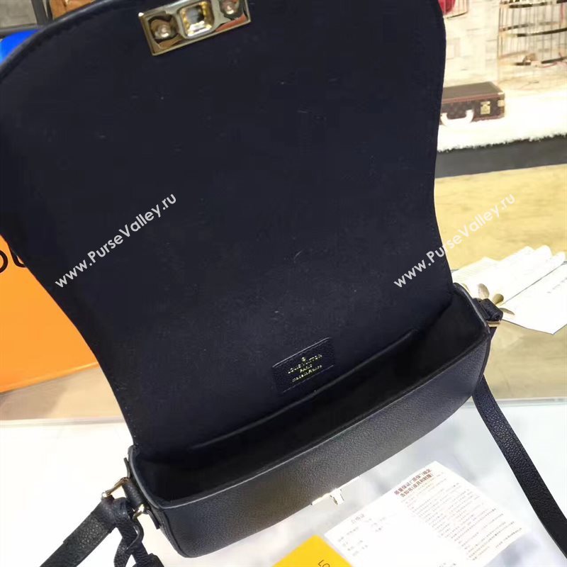 Louis Vuitton LV Junot Real Leather Handbag Shoulder Bag Black M43143 6984