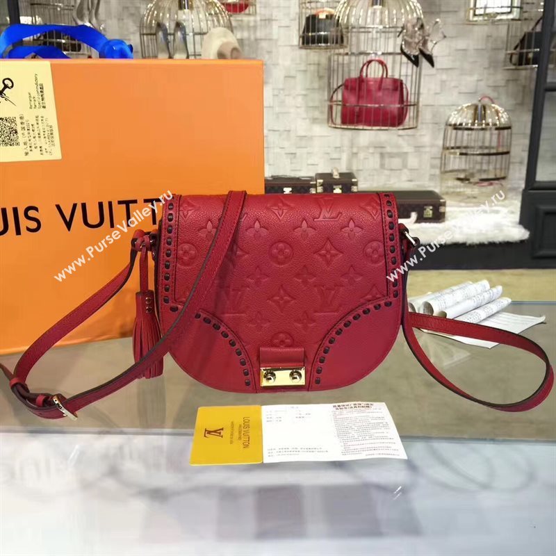 Louis Vuitton LV Junot Real Leather Handbag Shoulder Bag Red M43143 6985