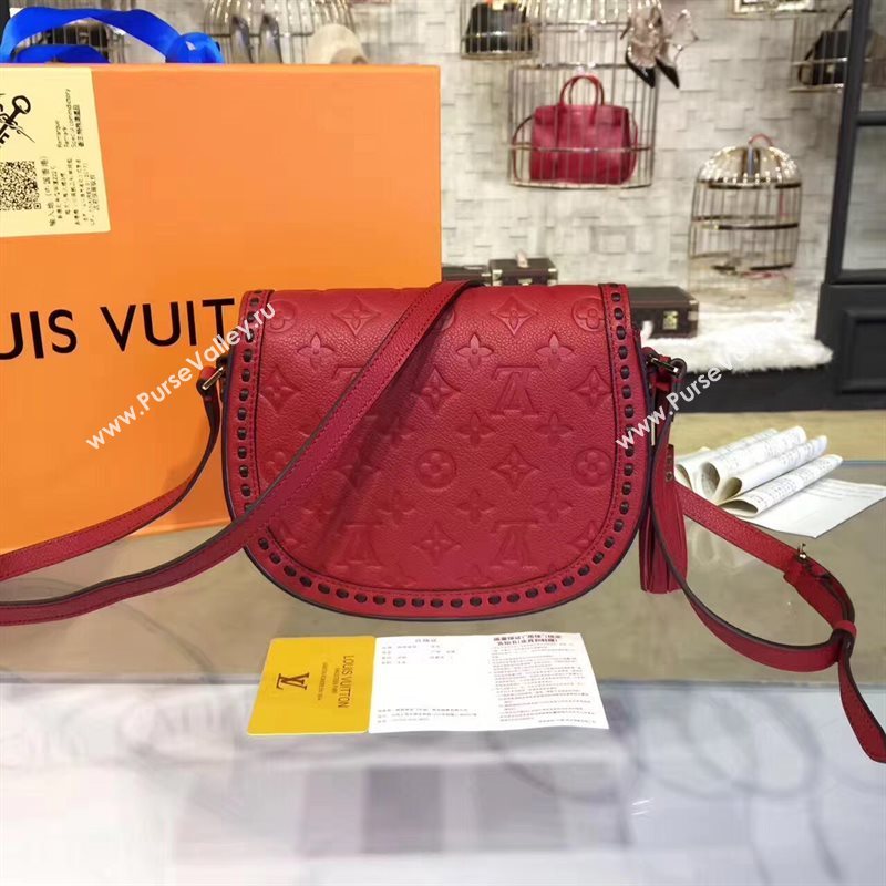 Louis Vuitton LV Junot Real Leather Handbag Shoulder Bag Red M43143 6985