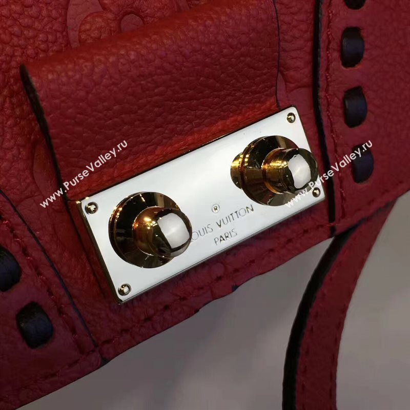 Louis Vuitton LV Junot Real Leather Handbag Shoulder Bag Red M43143 6985