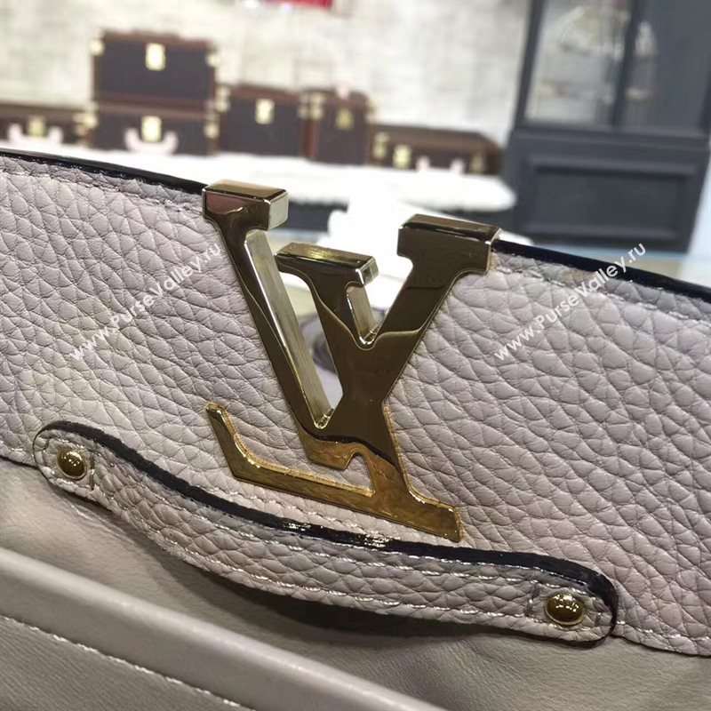 Louis Vuitton LV Capucines Mini Chain Handbag Real Leather Shoulder Bag Khaki M42935 6988