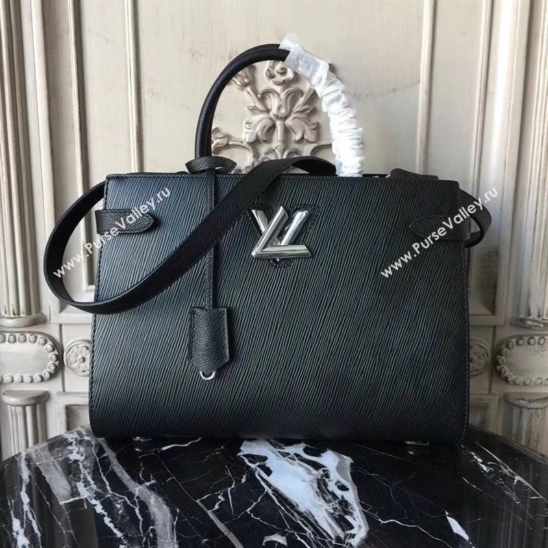 Louis Vuitton LV Twist Tote Handbag Epi Leather Bag Black M54810 6989