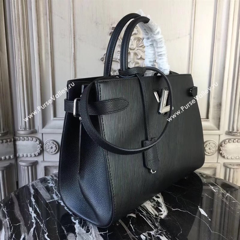 Louis Vuitton LV Twist Tote Handbag Epi Leather Bag Black M54810 6989