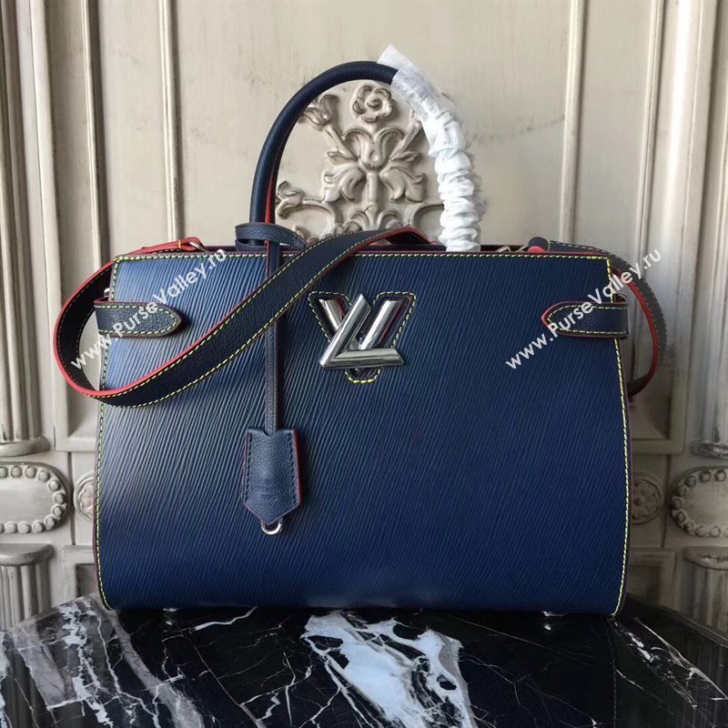 Louis Vuitton LV Twist Tote Handbag Epi Leather Bag Navy M54980 6991