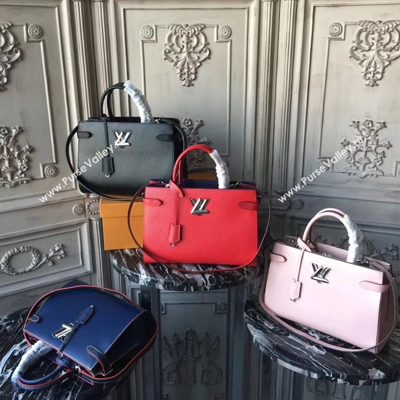Louis Vuitton LV Twist Tote Handbag Epi Leather Bag Navy M54980 6991