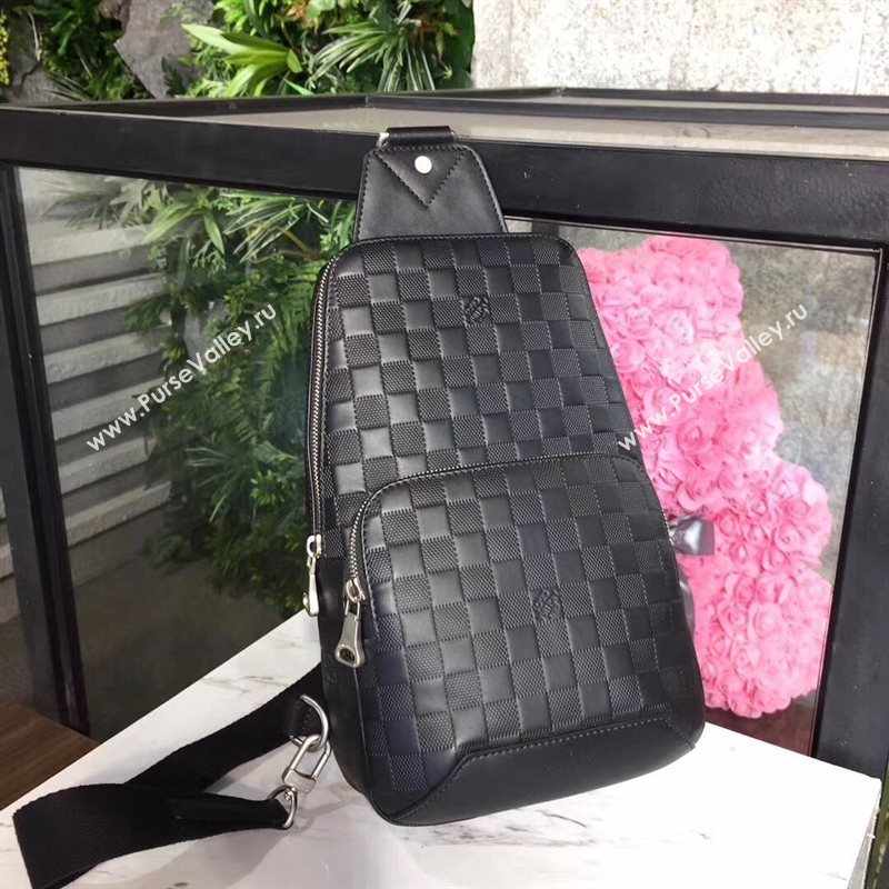 Louis Vuitton Men LV Avenue Sling Bag Damier Leather Handbag Gray N41720 6997