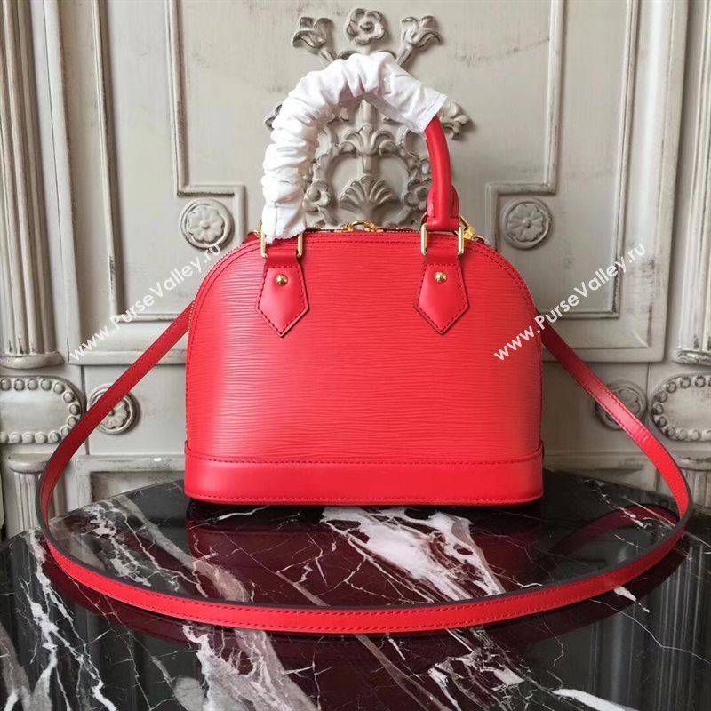 Louis Vuitton LV Alma BB Handbag Monogram Epi Leather Bag Red M53513 6999