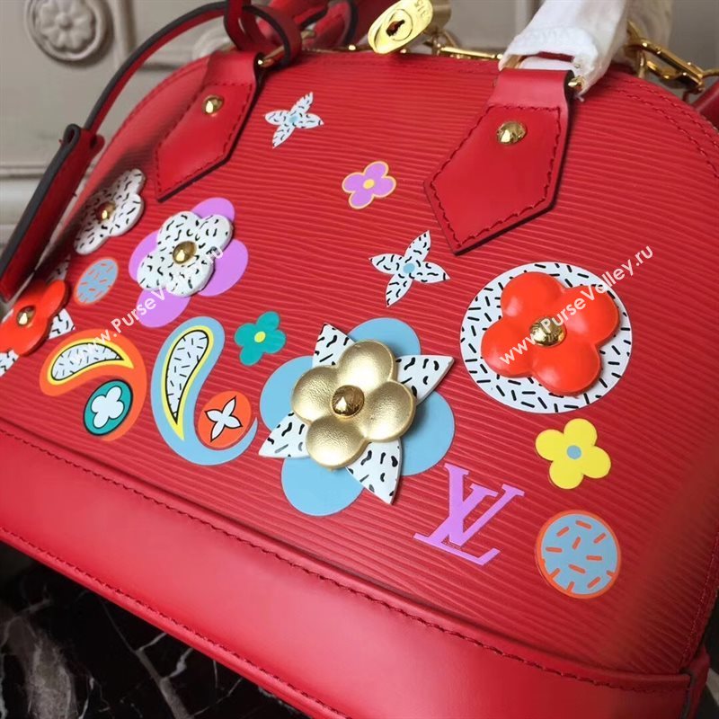 Louis Vuitton LV Alma BB Handbag Monogram Epi Leather Bag Red M53513 6999