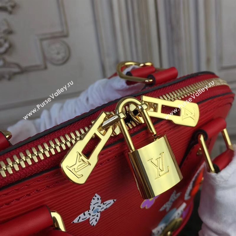 Louis Vuitton LV Alma BB Handbag Monogram Epi Leather Bag Red M53513 6999