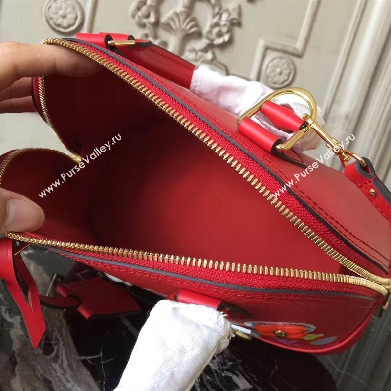 Louis Vuitton LV Alma BB Handbag Monogram Epi Leather Bag Red M53513 6999