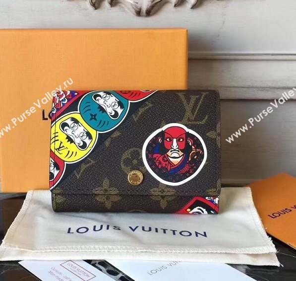 M67253 LV Louis Vuitton Victorine Wallet Purse Monogram Kabuki Bag Brown 6903