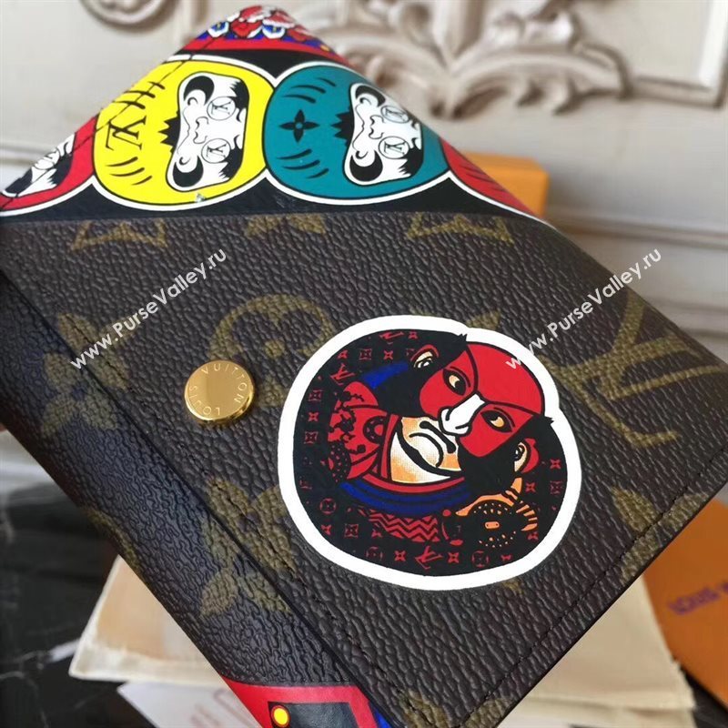 M67253 LV Louis Vuitton Victorine Wallet Purse Monogram Kabuki Bag Brown 6903