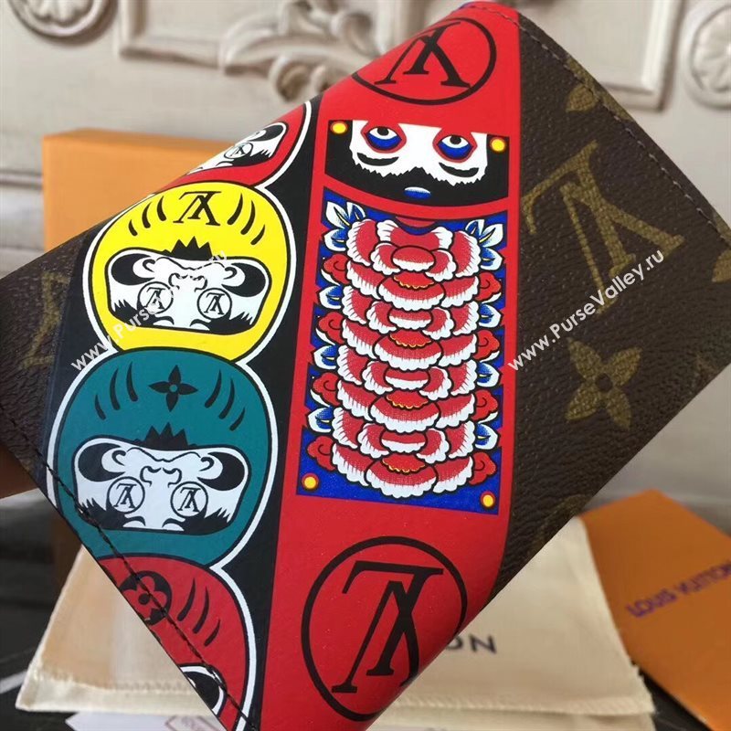 M67253 LV Louis Vuitton Victorine Wallet Purse Monogram Kabuki Bag Brown 6903