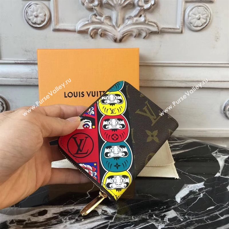 M67250 LV Louis Vuitton Zippy Coin Purse Monogram Kabuki Wallet Bag Brown 6904