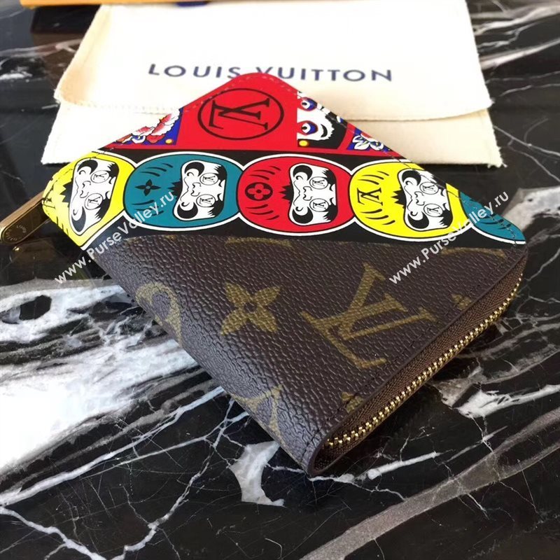 M67250 LV Louis Vuitton Zippy Coin Purse Monogram Kabuki Wallet Bag Brown 6904