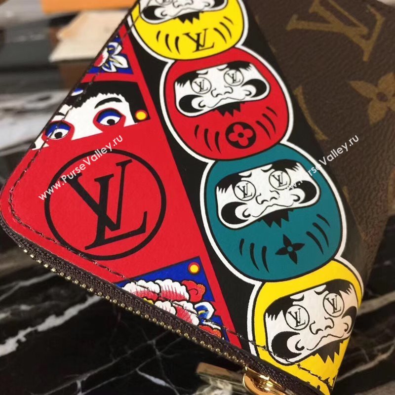 M67250 LV Louis Vuitton Zippy Coin Purse Monogram Kabuki Wallet Bag Brown 6904