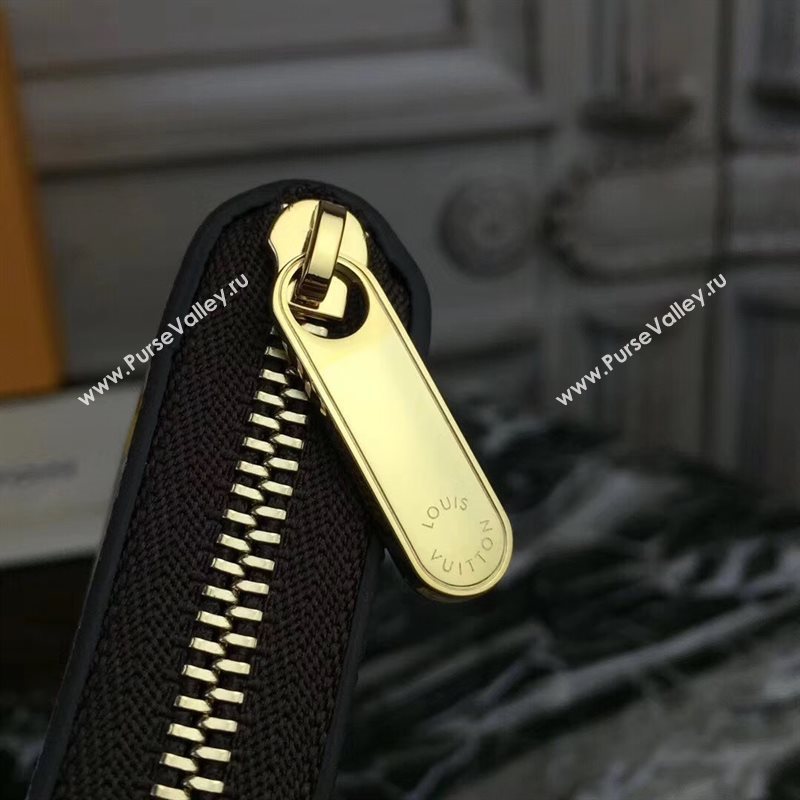 M67250 LV Louis Vuitton Zippy Coin Purse Monogram Kabuki Wallet Bag Brown 6904