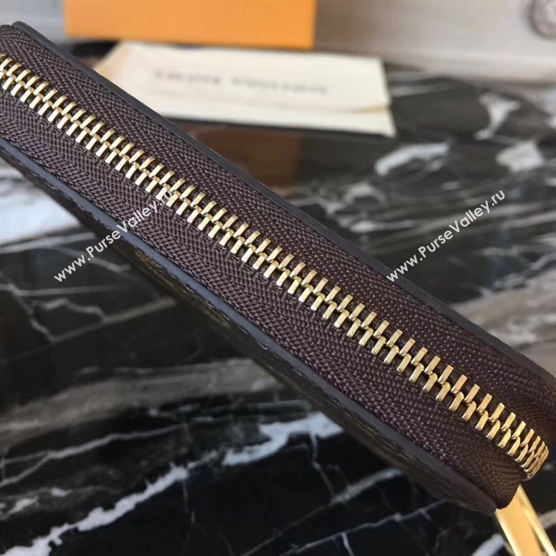 M67250 LV Louis Vuitton Zippy Coin Purse Monogram Kabuki Wallet Bag Brown 6904