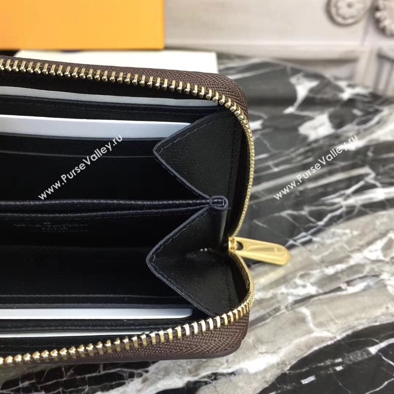 M67250 LV Louis Vuitton Zippy Coin Purse Monogram Kabuki Wallet Bag Brown 6904