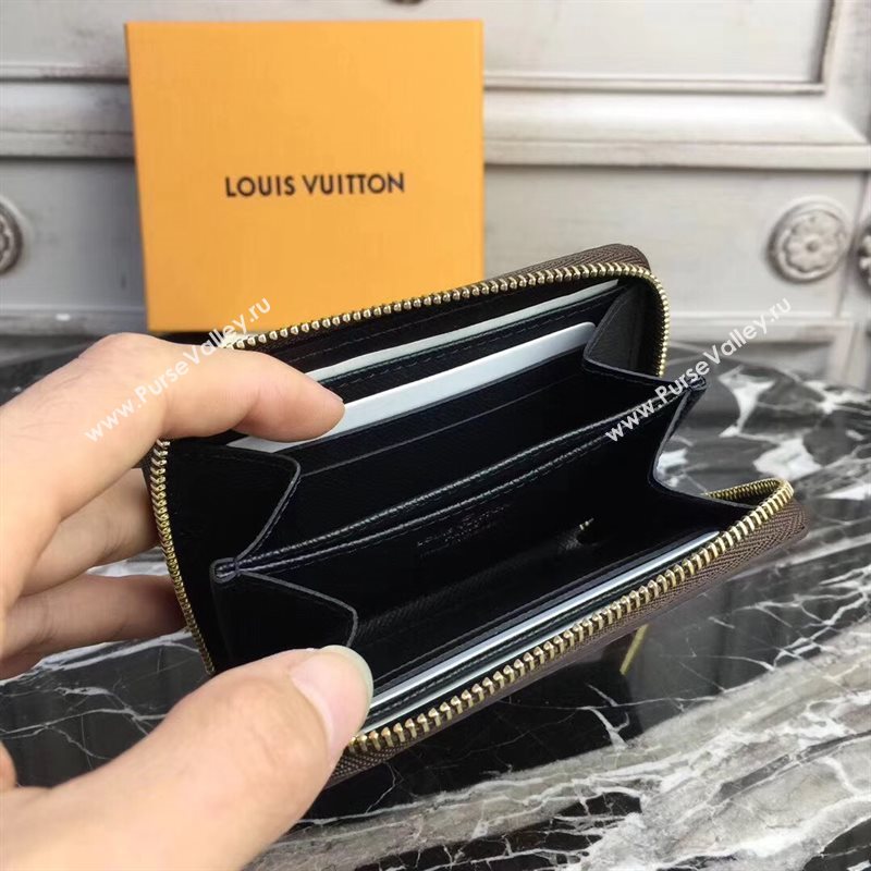 M67250 LV Louis Vuitton Zippy Coin Purse Monogram Kabuki Wallet Bag Brown 6904
