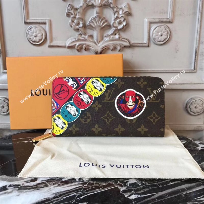 LV Louis Vuitton Zippy Wallet Monogram Kabuki Purse Bag Brown M67249 6906