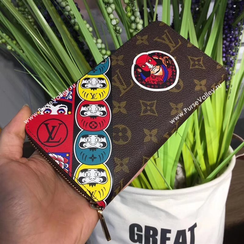 LV Louis Vuitton Zippy Wallet Monogram Kabuki Purse Bag Brown M67249 6906