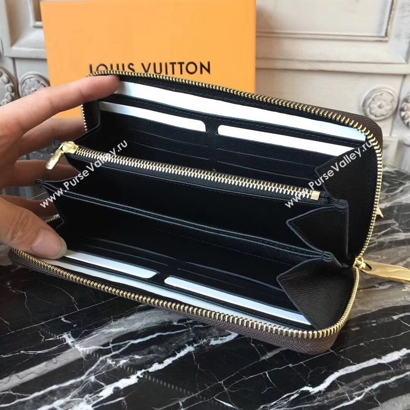 LV Louis Vuitton Zippy Wallet Monogram Kabuki Purse Bag Brown M67249 6906