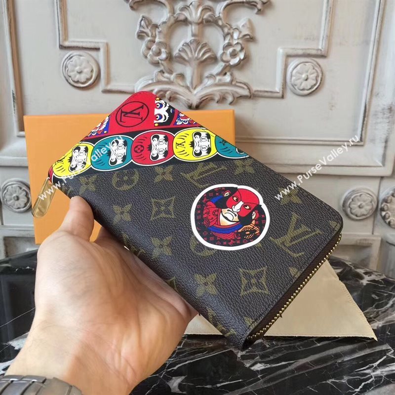 LV Louis Vuitton Zippy Wallet Monogram Kabuki Purse Bag Brown M67249 6906