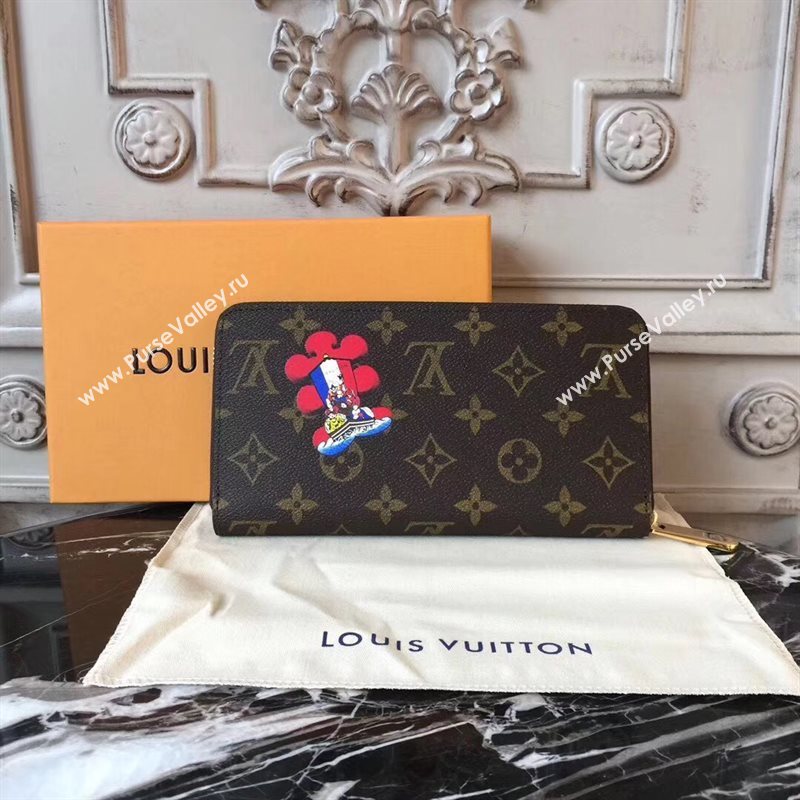 LV Louis Vuitton Zippy Wallet Monogram Kabuki Purse Bag Brown M67249 6906