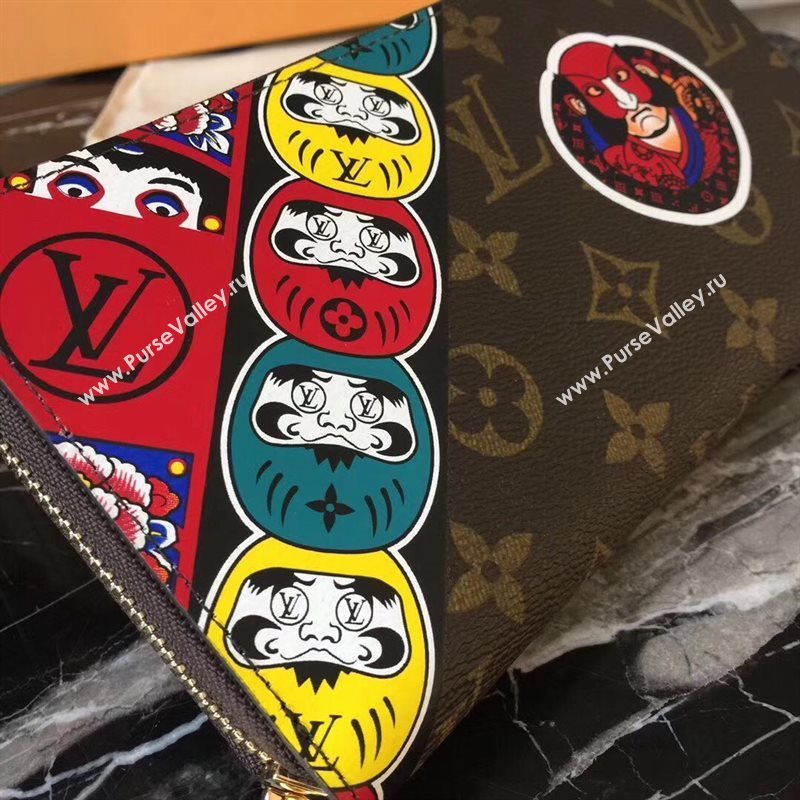 LV Louis Vuitton Zippy Wallet Monogram Kabuki Purse Bag Brown M67249 6906