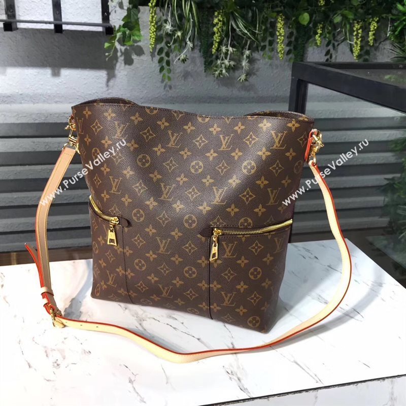 M41544 LV Louis Vuitton Melie Hobo Handbag Monogram Shoulder Bag Brown 6908