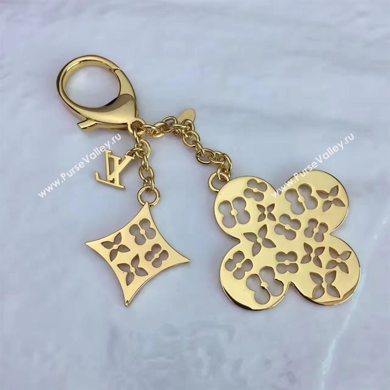 LV Louis Vuitton Monogram Bag Charm and Key Holder M61943 Gold and Silver 6916