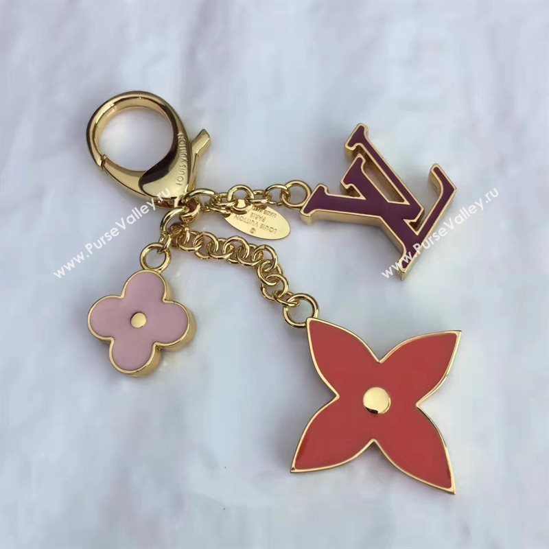 LV Louis Vuitton Fleur De Monogram Bag Charm and Key Holder M67119 6920