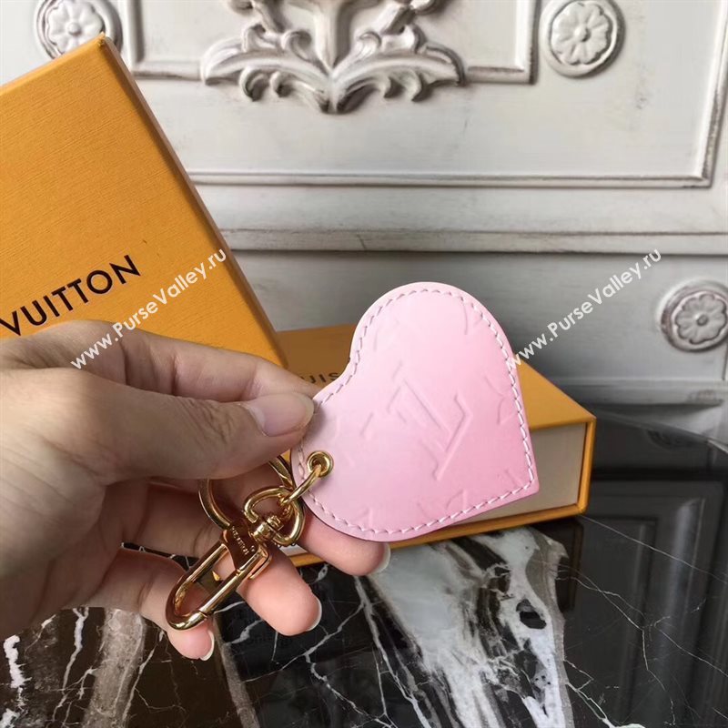 LV Louis Vuitton Love Heart Bag Charm and Key Holder Pink M62600 6931