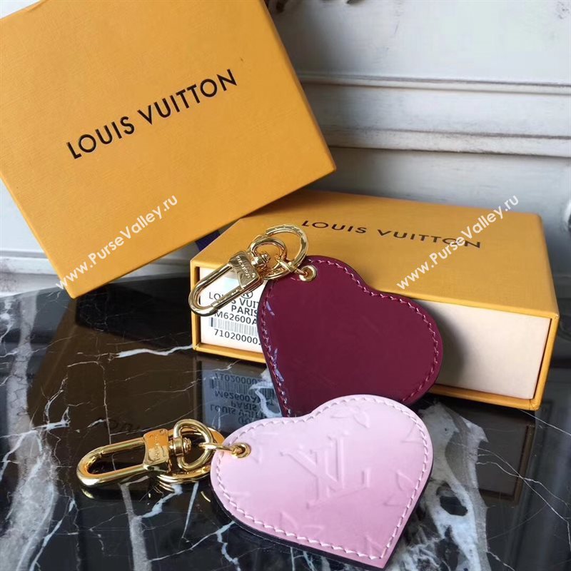 LV Louis Vuitton Love Heart Bag Charm and Key Holder Pink M62600 6931