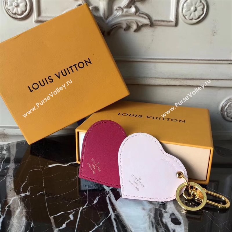 LV Louis Vuitton Love Heart Bag Charm and Key Holder Pink M62600 6931
