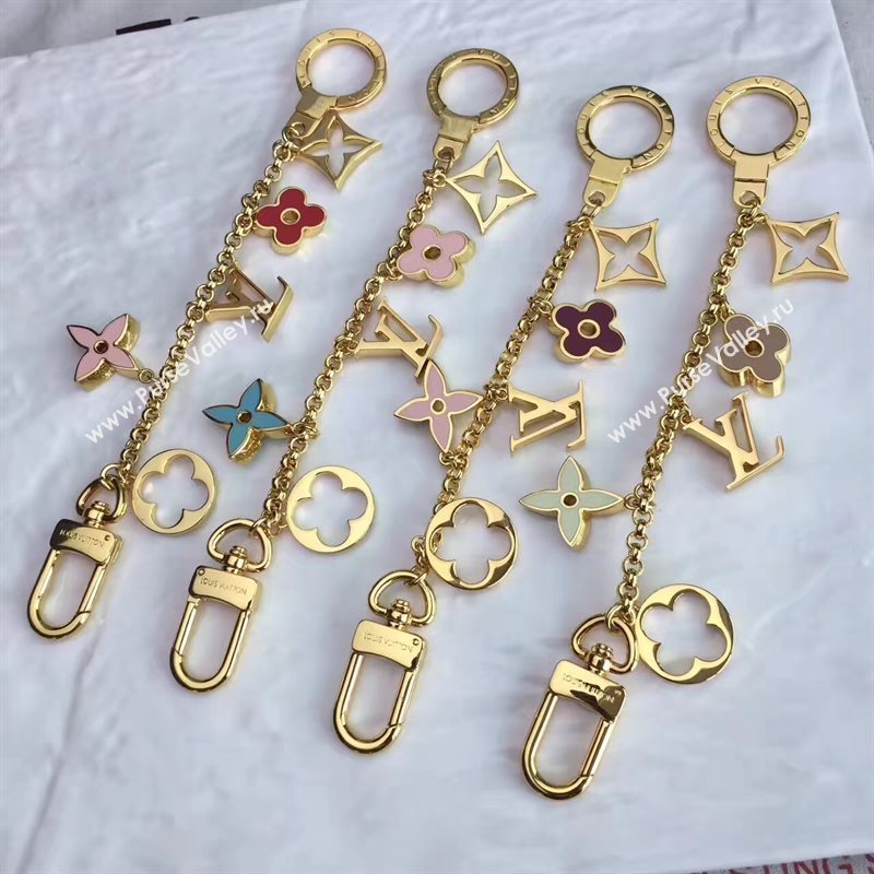 LV Louis Vuitton Fleur De Monogram Bag Charm and Key Holder M65111 6933