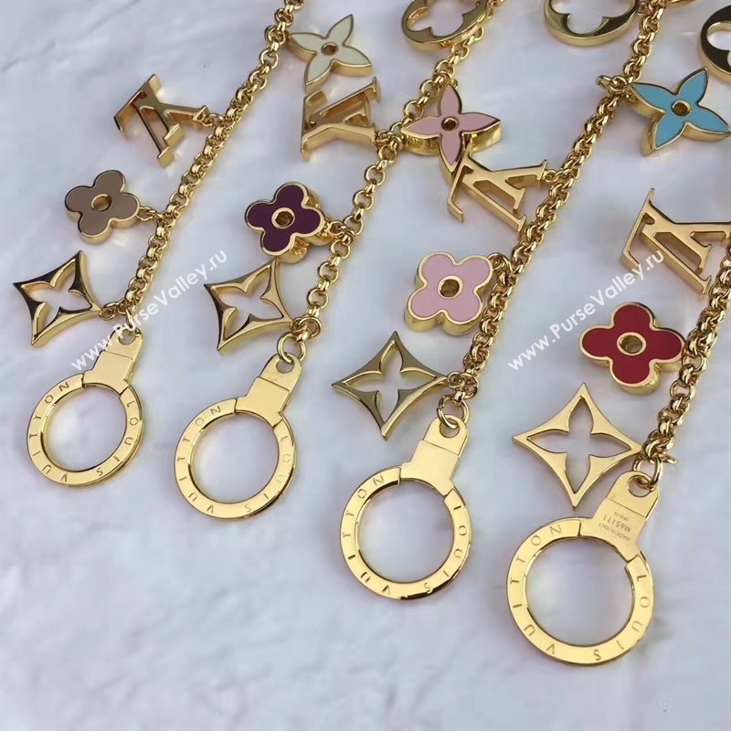 LV Louis Vuitton Fleur De Monogram Bag Charm and Key Holder M65111 6933
